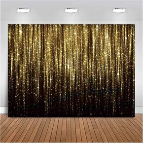 Black Gold for Adult Kids Birthday Party Photo Backdrop Decorations Banner Streamer Flash Banner Party Photography 7x5ft