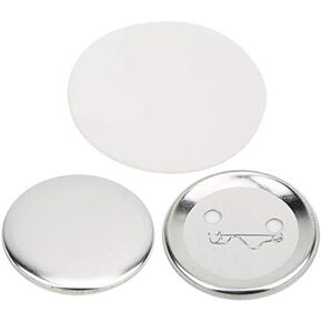 Badge Making Parts, 100 Sets 56mm/2.2inch Blank Badge Pin Button Parts Round Badge Set Metal Button Pin Badge Kit Crafts Supply for Button Maker Machine