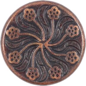 Bezelry 12 Pieces Flower Flourish Antique Silver Color Metal Shank Buttons. 20mm (3/4 inch) (Antique Silver)