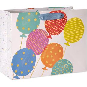 Papyrus Birthday Gift Bags with Tissue Paper, Balloons and Candles (2 Bags, 1 Large 13", 1 Medium 9", 8-Sheets)