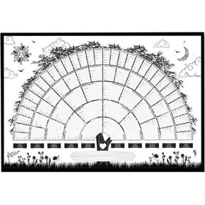 Family Tree Chart for Filling in, 6 Generation Genealogy Wall Poster, Blank Fillable Ancestry Chart Family History Display