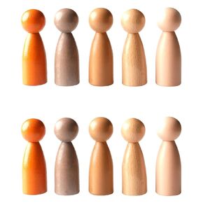 THE FRECKLED FROG-FF455 Peg People of the World - Set of 10 - Ages 12m+ - Wooden People for Toddlers - Imaginative Play, Loose Parts Kits and Sensory Bins