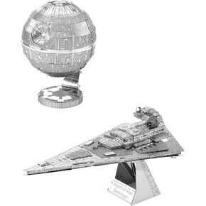 Metal Earth Fascinations 3D Metal Model Kits Star Wars Set of 2 - Death Star - Imperial Star Destroyer