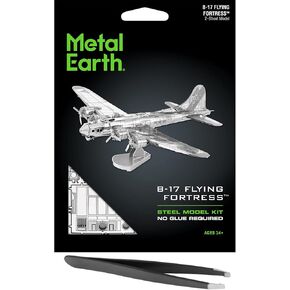 Metal Earth Fascinations B-17 Flying Fortress 3D Metal Model Kit Bundle with Tweezers