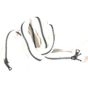 Zippers Riri تفصل بين 29 "أسفل القاع #M4 السوستة البيضاء مع سحب البيوتر والأسنان الجميلة 2 الطريق (98A)