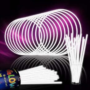 40 Pack 8" Pink Glow Sticks Bracelet Necklaces Bulk with 40 Connectors Neon Glow In The Dark Party favors Supplies for Holiday Birthday Party Decoration (Pink)