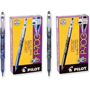 Pilot P-700 Rollerball Stick Gel Pen (24 Pack, Black/Blue)
