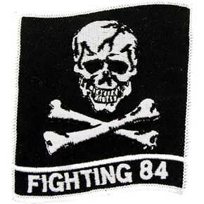 United States Navy USN VF-84 Jolly Rogers Fighter Attack Squadron Embroidered Patch, with Iron-On Adhesive