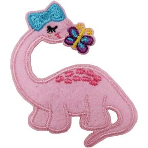 Cute-Patch Pink Dinosaur Embroidered Iron on Patch