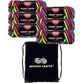 Red Heart Super Saver Ocean E300-995 (3-Skeins - Same Dye Lot) Worsted Medium #4 Acrylic Yarn for Crocheting and Knitting with Project Bag