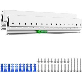 Heavy Duty Cabinet and Headboard Hanging Bracket 120 lbs- French Cleat 17.7" 2 Pack - Wall Mount Hanger with Hardware for Shelf, Heavy Mirror,White Board,Ledges,Picture Frames - Aluminum Cleat Hanger