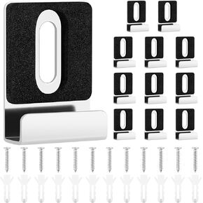 12PCS Metal Mirror Holder Kit with Screws, Premium Alloy Steel Heavy Duty Mirror Clips with Rubber Pads for Wall Mounting, Frameless Mirrors and Billboard