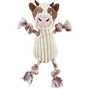 Charming Pet Ranch Roperz Cow Plush Squeaky Dog Toy