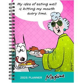 TF PUBLISHING 2025 Maxine Medium Weekly Monthly Planner - Goals & Task Trackers - 12 Month Calendar Planner Monthly and Weekly with Organizer Stickers - 6.5in x 8in