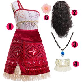 Girls Moana2 Princess Ocean Adventure Costume Halloween Dress Up Birthday Party Kids Tassel Outfit 3-10T