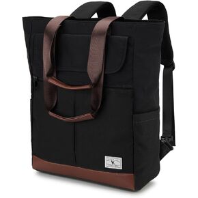 VX VONXURY Backpack for Women, 15.6 Inch Laptop Bag Water Resistant Convertible Backpack Purse for Work Travel (Black-15Inch)