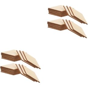 Exceart 90 pcs الخشب غير الملحوص بها المعينات الحلي الخشبية الحلي المعينات القطع شريحة خشبية للحفل