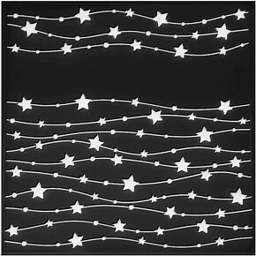 PUPUZAO Plastic Embossing Folder (6In x 6In | Stars on Lines) Paper Crafts Plastic Textured Impressions for Card Making Scrapbooking