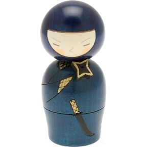 دمية kokeshi اليابانية Usaburo ، نينجا الغامضة