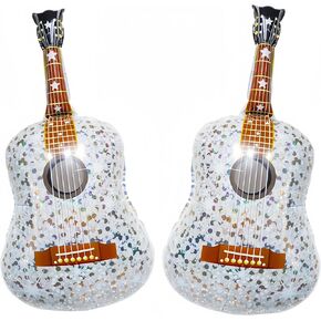 2 PCS Giant Guitar Party Party Balloons 35 Inch/Music Note Guitar Guitar Decorations/Taylo Singer Party Decorations/Rock Guitar Baby Shower Supplies/Disco Balloons Guitar Ballons