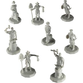 Monster Townsfolk Mini Fantasy Figures - 8pc Tradesmen Non Player Character NPC Miniatures - 1" Hex-Sized Compatible with DND Dungeons and Dragons, Pathfinder, All RPG Tabletop Games