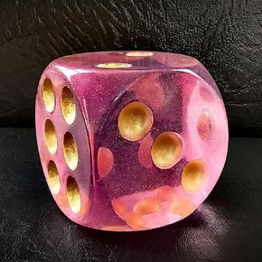 أكريليك صلبة 40 مم jumbo DND DICE 6 من جانب نقاط ، زهر كبير لؤلؤة أسود D6 ، نرد الحفلات الكبير لعب الحفلات