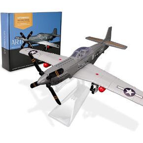 Air Force Series P-51 Mustang Fighter Airplane Military Building Set Adult Gift Compatible with Lego (258 Pieces)