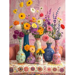 Paint by Numbers for Adults Beginner, Flowers Adult Paint by Number Kits on Canvas, DIY Acrylic Watercolor Oil Paint by Number for Adults for Home Decor Gift 16x20 Inch (40x50cm)