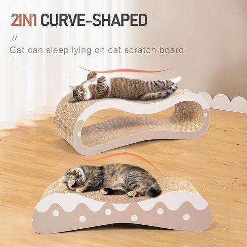 FluffyDream 2 in 1 Cat Scratcher Cardboard Lounge Bed, Cat Scratching Post, Durable Board Pads Prevents Furniture Damage,Large,Checkerboard in Saudi Arabia