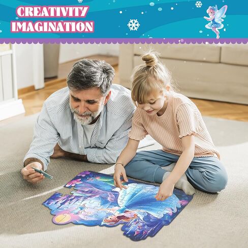 Princess Floor Puzzles for Kids Ages 4-6, 47 Pieces Pretty Princess & Sea Jigsaw Puzzles for Kids Girls Ages 3-5, Learning Educational Floor Puzzles Toys Great Gifts in Saudi Arabia