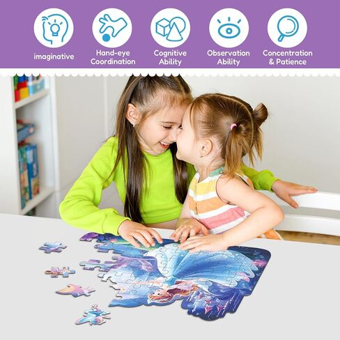 Princess Floor Puzzles for Kids Ages 4-6, 47 Pieces Pretty Princess & Sea Jigsaw Puzzles for Kids Girls Ages 3-5, Learning Educational Floor Puzzles Toys Great Gifts in Saudi Arabia