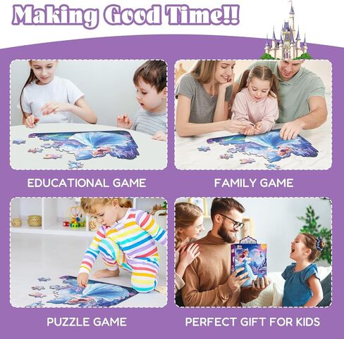 Princess Floor Puzzles for Kids Ages 4-6, 47 Pieces Pretty Princess & Sea Jigsaw Puzzles for Kids Girls Ages 3-5, Learning Educational Floor Puzzles Toys Great Gifts in Saudi Arabia