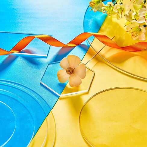 BENECREAT 5PCS 5 Inch Clear Acrylic Sheet Round Circle Dis Acrylic Sheet for Decoration, Office Sign, Coasters and Other DIY Project, 3mm Thick in Saudi Arabia