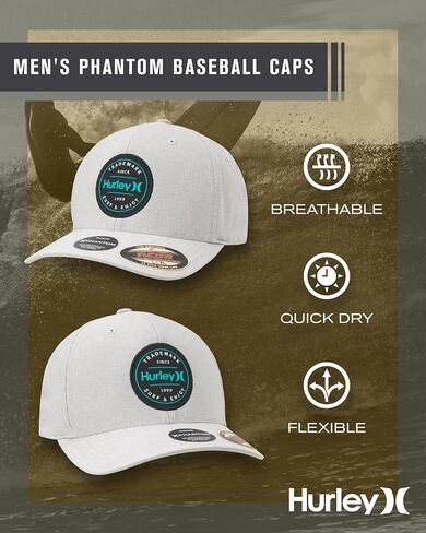Hurley Mens' Cap - H2O Dri Stretch Sweatband Phantom Baseball Cap in Saudi Arabia