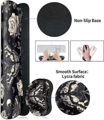 JVGFYNKL Large Gaming Mouse Pad Set, Ergonomic Memory Foam Keyboard Wrist Rest Support + Mouse Wrist Rest + Extended Desk Mat with Non-Slip Rubber Base, Sunflower 1 Patern Desk Pad in Kuwait