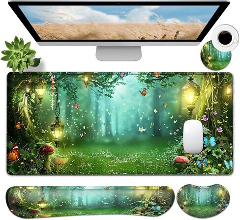 JVGFYNKL Large Gaming Mouse Pad Set, Ergonomic Memory Foam Keyboard Wrist Rest Support + Mouse Wrist Rest + Extended Desk Mat with Non-Slip Rubber Base, Sunflower 1 Patern Desk Pad in Kuwait