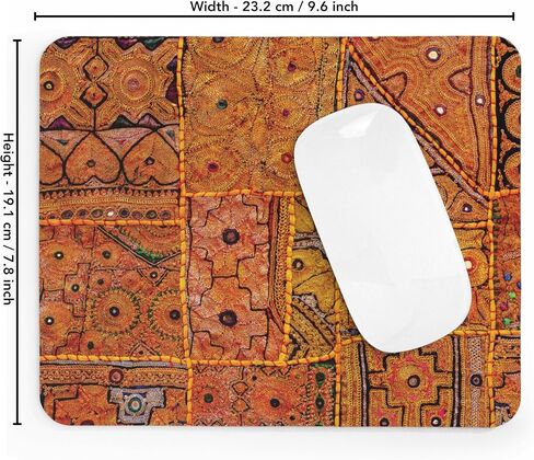 Mouse Pad, Premium-Textured Mouse Mat, Non-Slip Rubber Base Mousepad for Laptop, Computer & PC,9.6×7.8 in (Rajasthani Hand Block Print) in Saudi Arabia