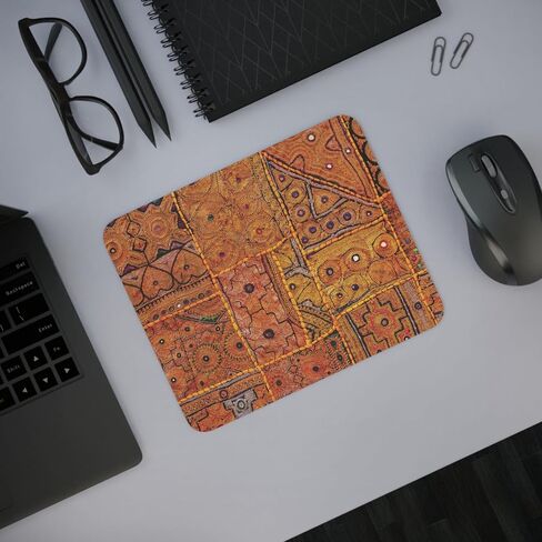 Mouse Pad, Premium-Textured Mouse Mat, Non-Slip Rubber Base Mousepad for Laptop, Computer & PC,9.6×7.8 in (Rajasthani Hand Block Print) in Saudi Arabia