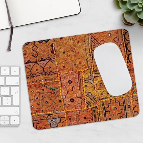 Mouse Pad, Premium-Textured Mouse Mat, Non-Slip Rubber Base Mousepad for Laptop, Computer & PC,9.6×7.8 in (Rajasthani Hand Block Print) in Saudi Arabia