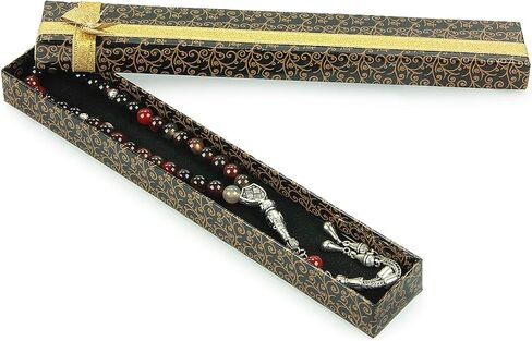 Ihvan Online ، حبات الصلاة الإسلامية (8 ملم - 33 حبات) ، حبة حجرية مسلمة حبة ، Daily Dhikr Tasbeeh ، Subha Tasbih Gift for Ramadan Haj Amrah ، Tiger Eye Stone Muslim Roslim ، Brown in Kuwait