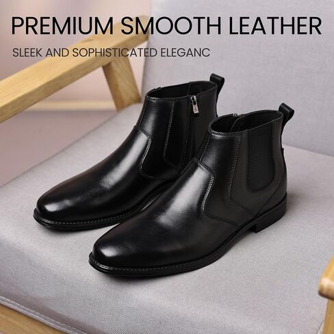Holy dove Men's Casual Leather Dress Boots - Oxford Chukka Chelsea Classic Style Comfortable Business Work Boot Mid-Top Shoes for Men in Saudi Arabia