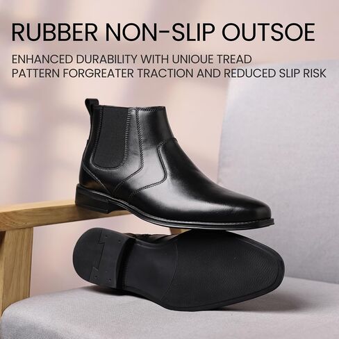 Holy dove Men's Casual Leather Dress Boots - Oxford Chukka Chelsea Classic Style Comfortable Business Work Boot Mid-Top Shoes for Men in Saudi Arabia