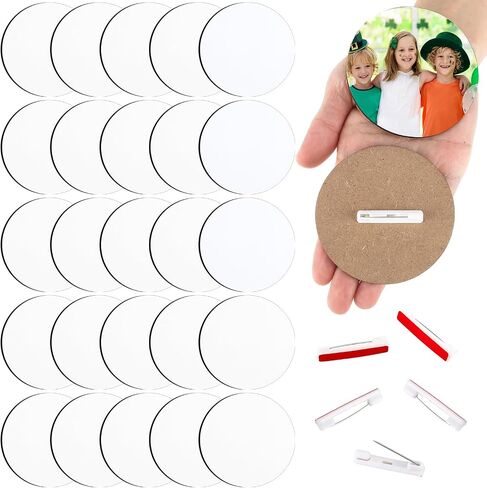 Knitgrip 25 Pcs Sublimation Buttons Blanks with Pins 3 Inch MDF Buttons Pins Heat Transfer Blank Badge Sublimation Name Tags for DIY St. Patrick's Day Craft Gifts in Saudi Arabia