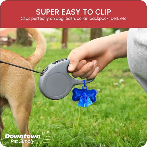 Downtown Pet Supply Poop Bags for Dogs with Dispenser, 1000 Count - Leak-Proof Dog Waste Bags and Bone-Shaped Dog Poop Bags Holder for Leash - Rainbow with Paw Prints, 12.5" x 8.5" in Saudi Arabia
