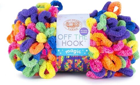 (1 Skein) Lion Brand Yarn Off the Hook Magic No Needle Bulky Yarn, Peace Sign in Kuwait
