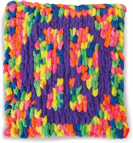 (1 Skein) Lion Brand Yarn Off the Hook Magic No Needle Bulky Yarn, Peace Sign in Kuwait