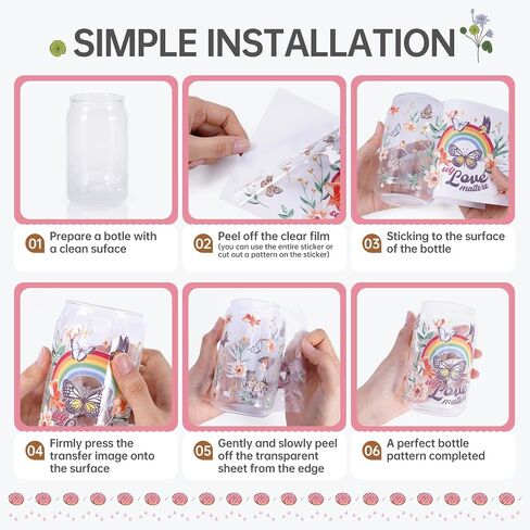 AFRITEE UV DTF Cup Wraps - 24 Sheets Coffee Drinks Uvdtf Cup Wrap for 16 oz Glass Water Bottle, Strawberry Milk Tea Ice Cream Waterproof Transfer Sticker DIY Mug Tumbler Craft Creative Gifts for Women in Saudi Arabia