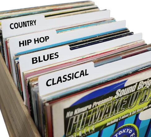 10 PCS الفواصل السجلات فينيل 12.9 بوصة منظم سجل بلاستيكي أبيض مزدوج لجنة الألبوم و Vinyl DVD Lecords ، فواصل بطاقة الفهرس القابلة لإعادة الاستخدام in Kuwait