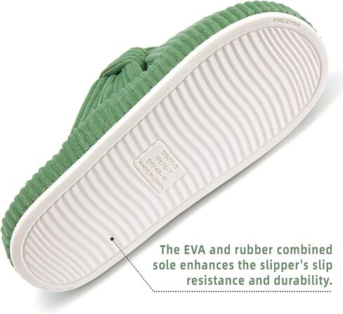 Women's House Slippers Corduroy Indoor Slippers Memory Foam Bedroom Open Toe Slippers Cross Band House Shoes in Saudi Arabia