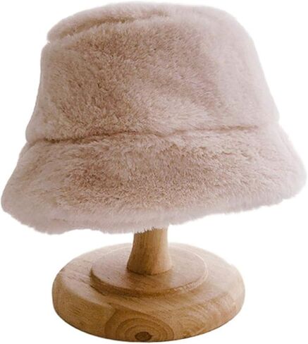 Faux Rabbit Fur Winter Bucket Hat for Kids Girls Boys Cap Children Plush Warm Baby Hat Kids Accessories 2-7Y in Saudi Arabia